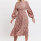 Louche Anda Dainty Ditsy Print Long Sleeve Tie Midi Dress