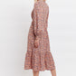 Louche Anda Dainty Ditsy Print Long Sleeve Tie Midi Dress