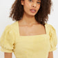 Louche Anouk Summer Gingham Body Con Mini Dress In Yellow