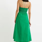 Aria Poplin Halter Neck Green Midi Dress