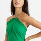Aria Poplin Halter Neck Green Midi Dress