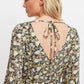 Louche Arwen Petal Parade Print V Back Midi Dress