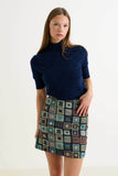 Aubin 70'S Patch Jacquard A-Line Mini Skirt – Multicoloured