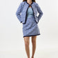 Aubin Spring Tweed A-Line Mini Skirt - Blue