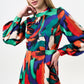 Avion Hofmann Print Long Sleeve Midi Dress