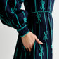 Avon Tie Up High Neck Long Sleeve Midi Dress – Navy