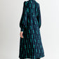 Avon Tie Up High Neck Long Sleeve Midi Dress – Navy