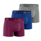 3-pack: IKON Men's 3" Trunks - Plum + Italia + Charcoal