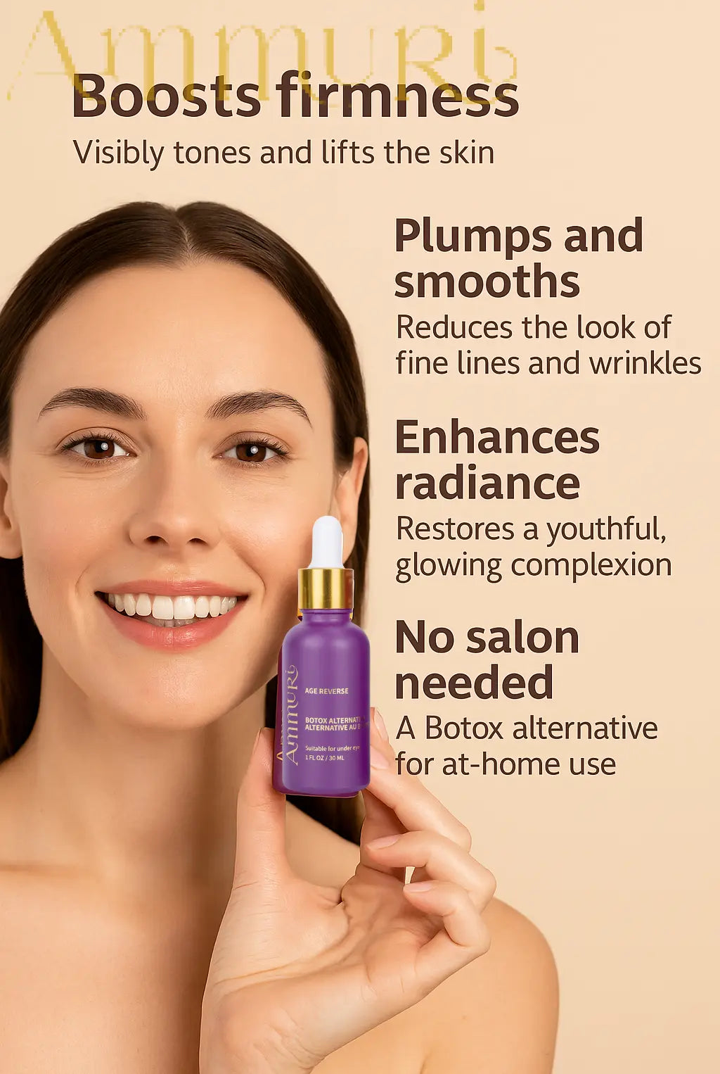 Ammuri Age Reverse Wrinkle-Freezing Serum - Argireline Peptide Anti-Aging Treatment