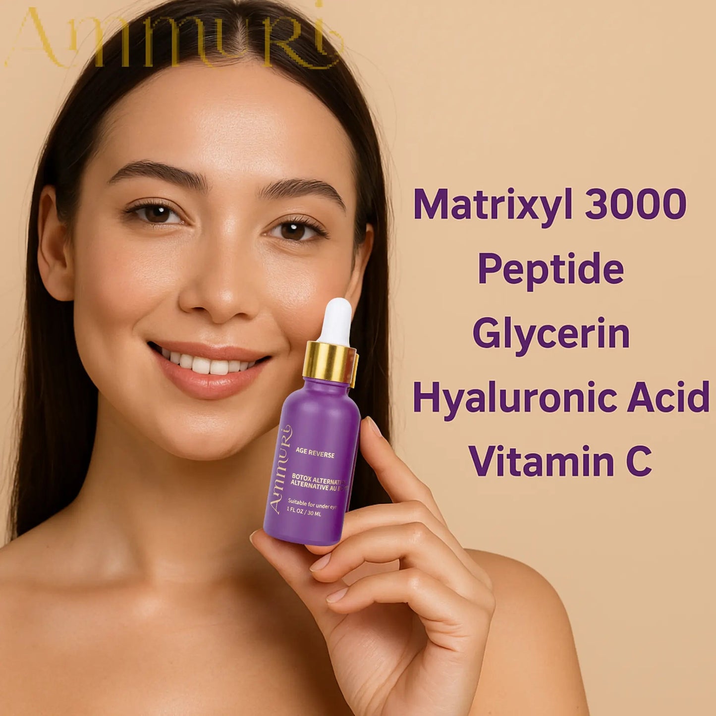Ammuri Age Reverse Wrinkle-Freezing Serum - Argireline Peptide Anti-Aging Treatment