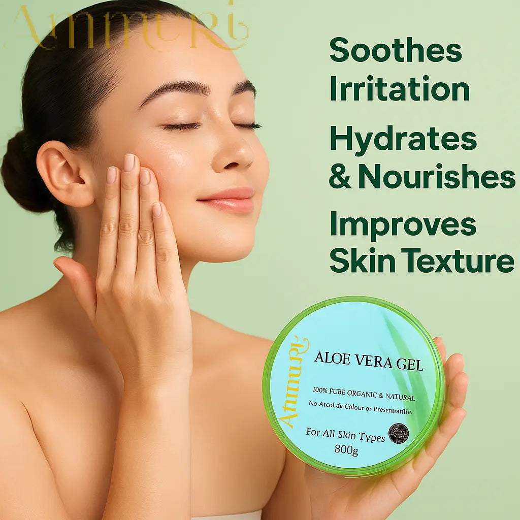Ammuri Organic Aloe Vera Gel 300g – Pure, Alcohol-Free Gel for Face, Body & Hair