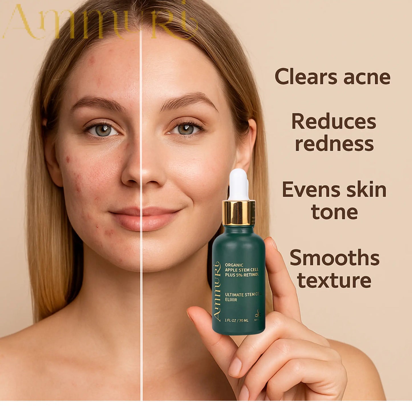 Ammuri Advanced Plant Stem Cell Retinol 5% – Youthful Glow, Firming Face Serum