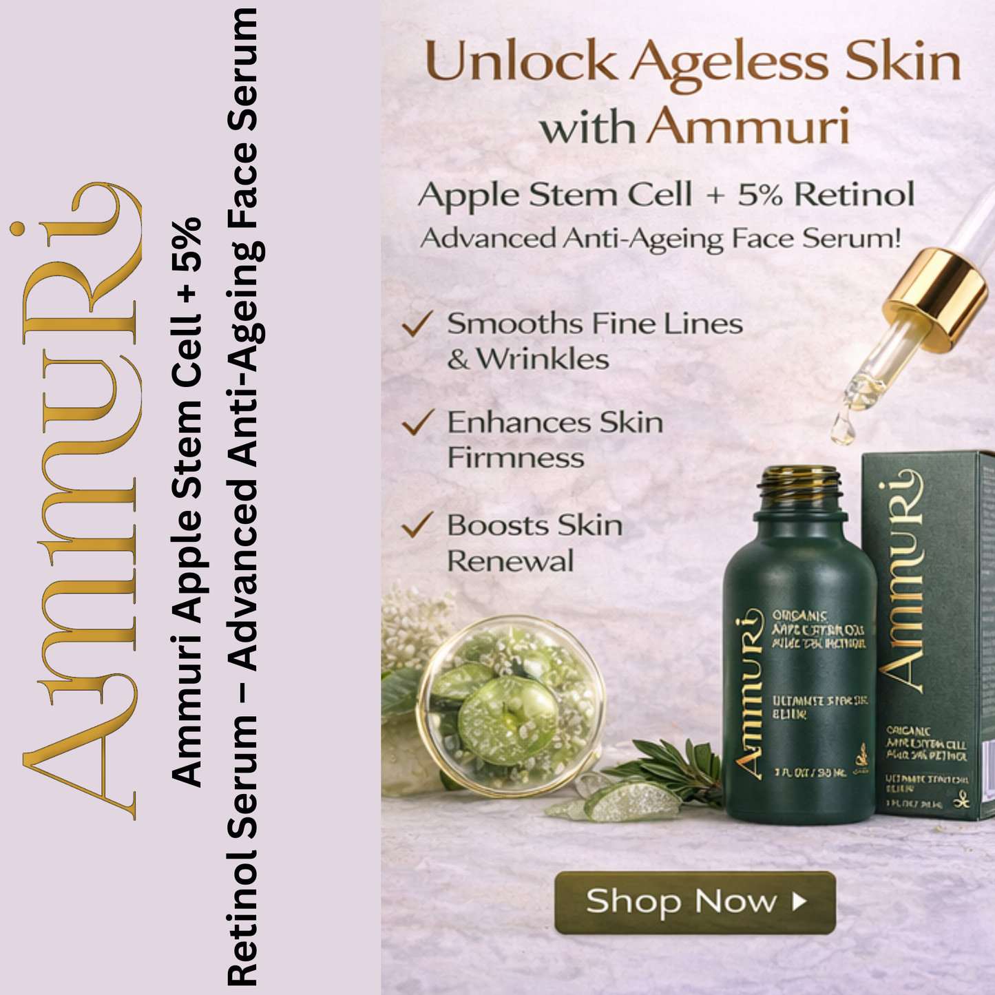 Ammuri Advanced Plant Stem Cell Retinol 5% – Youthful Glow, Firming Face Serum