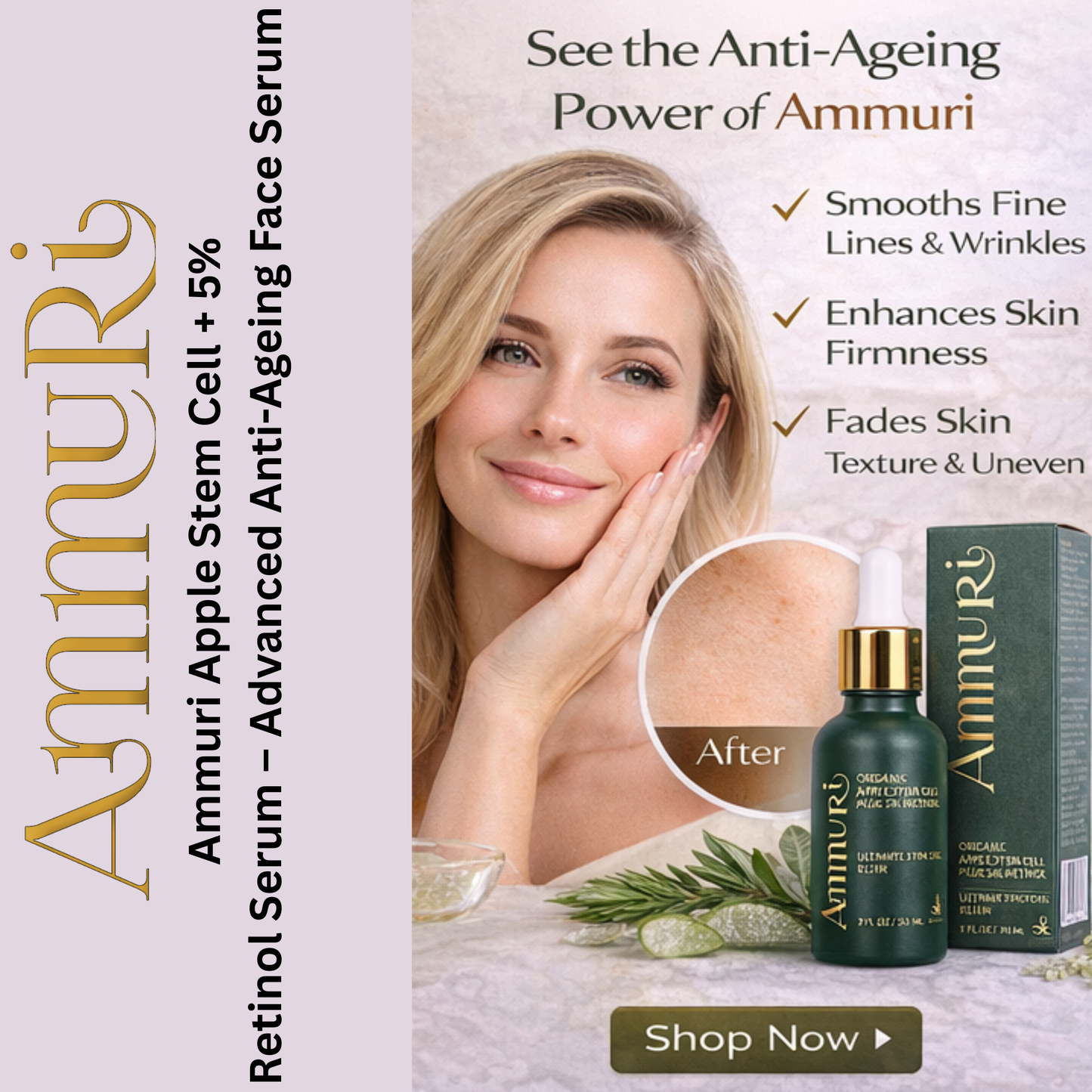 Ammuri Advanced Plant Stem Cell Retinol 5% – Youthful Glow, Firming Face Serum