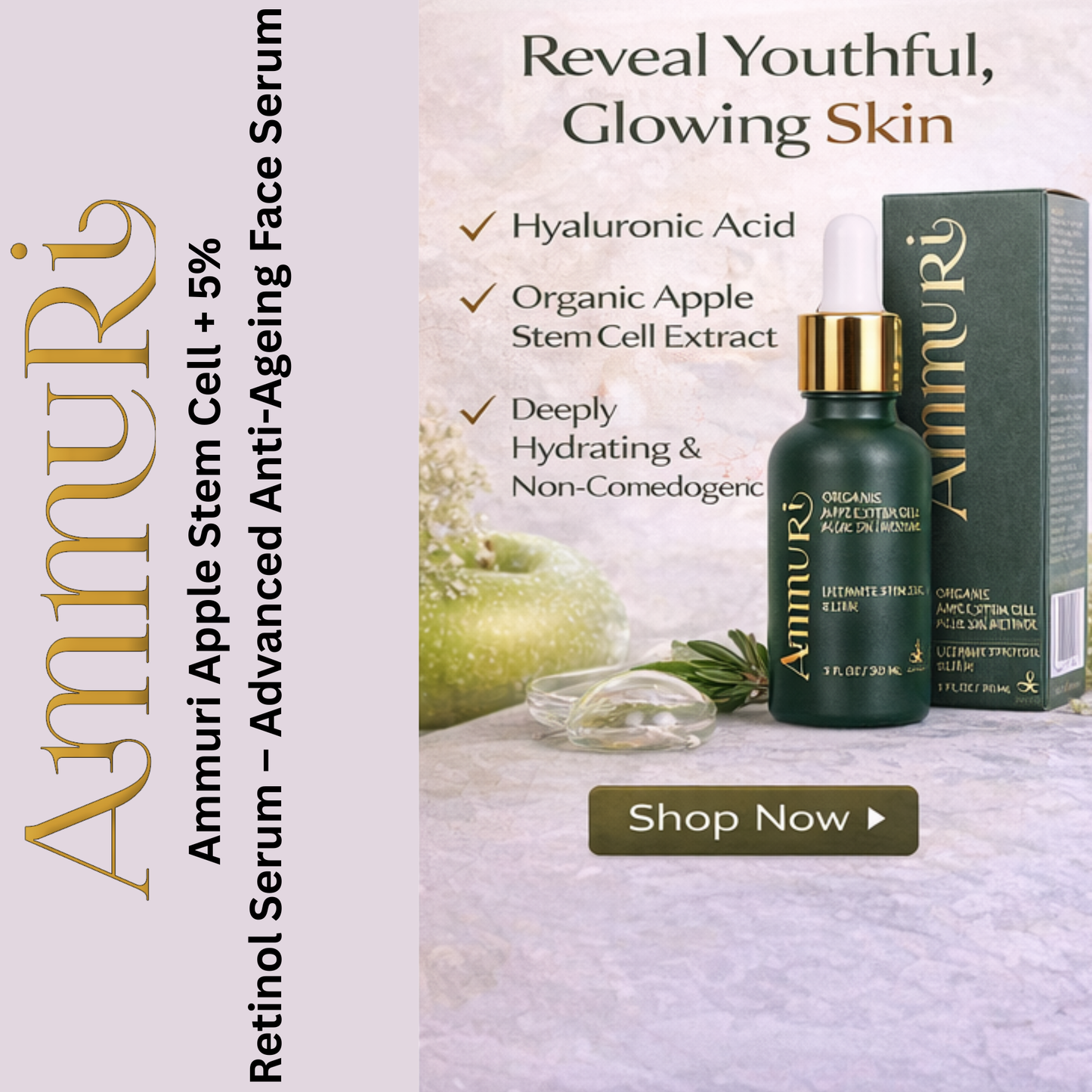 Ammuri Advanced Plant Stem Cell Retinol 5% – Youthful Glow, Firming Face Serum