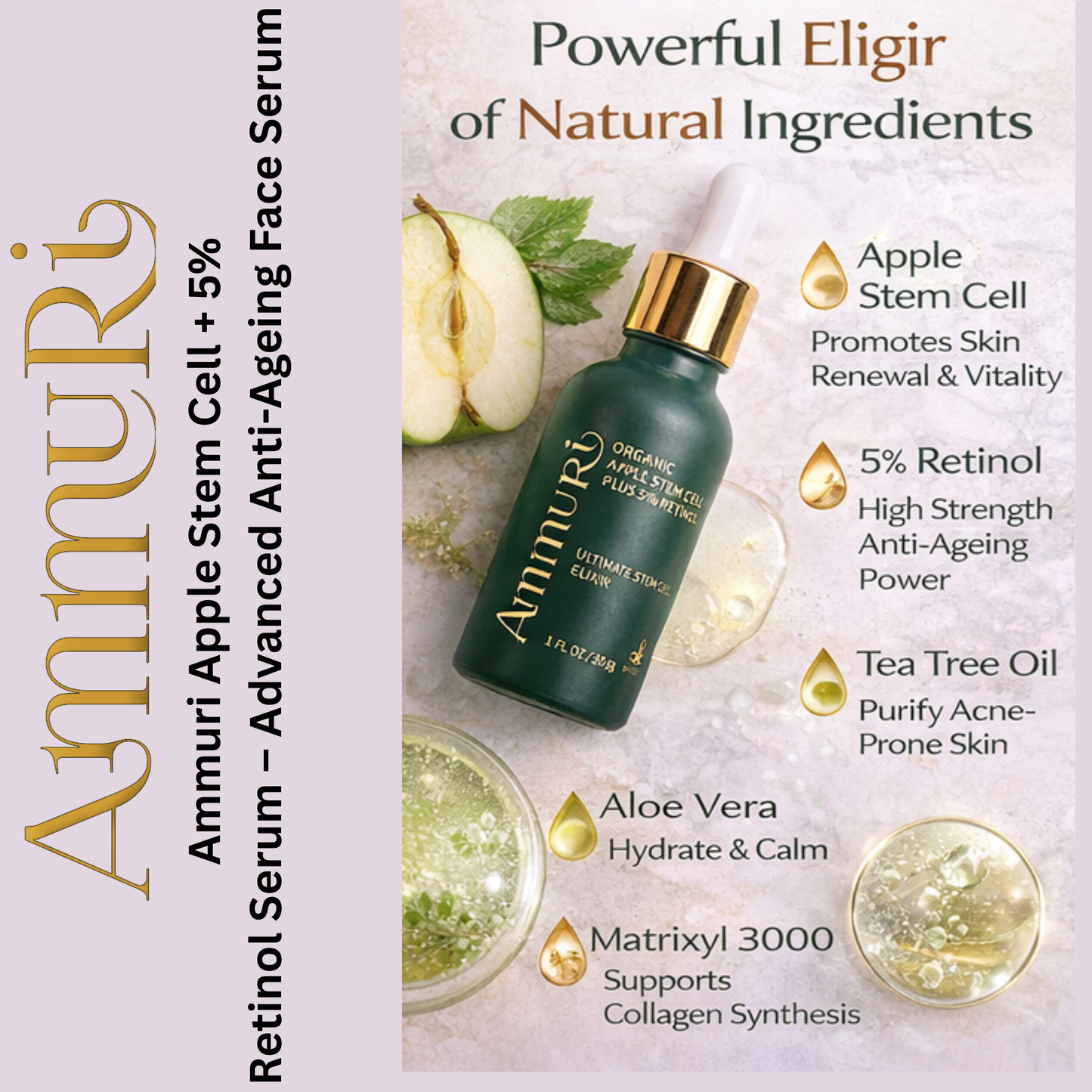 Ammuri Advanced Plant Stem Cell Retinol 5% – Youthful Glow, Firming Face Serum