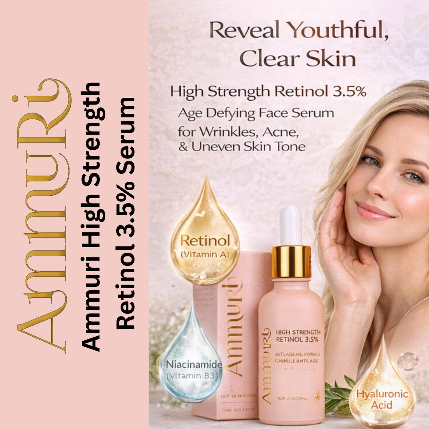 Ammuri 3.5% Retinol High Strength Face Serum – Anti-Ageing Formula