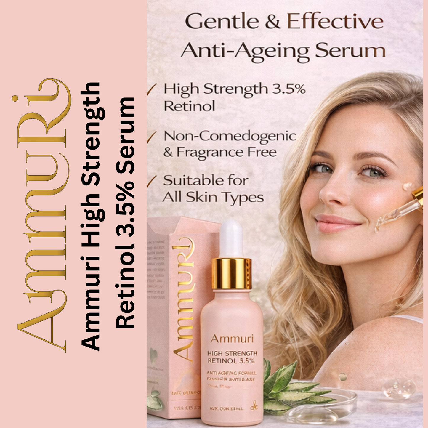 Ammuri 3.5% Retinol High Strength Face Serum – Anti-Ageing Formula