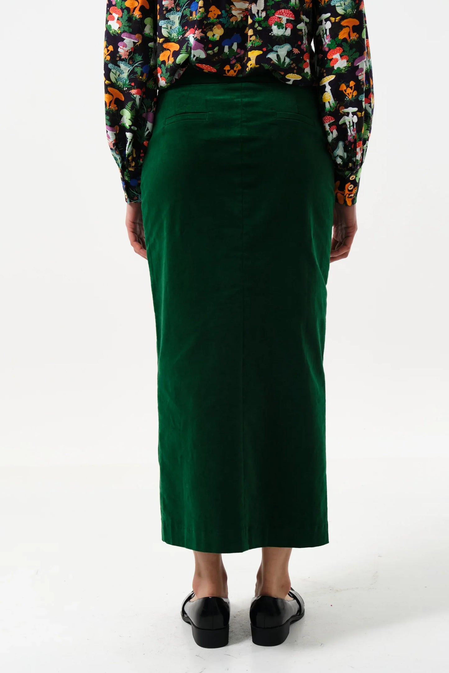 Balthazar Babycord Midi Pencil Skirt - Green