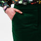 Balthazar Babycord Midi Pencil Skirt - Green