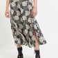 Louche Barney Flower Patch Print Midi Skirt in Black & White