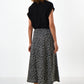 Barney Floral Print Midi Skirt in Black