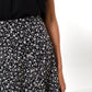 Barney Floral Print Midi Skirt in Black