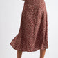 Barney Floral Print Midi Skirt Rust