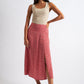 Barney Petale Print Midi Skirt Red