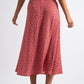 Barney Petale Print Midi Skirt Red