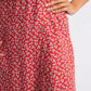 Barney Petale Print Midi Skirt Red