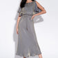 Basford Iridescent Cape Sleeve Midi Dress in Green