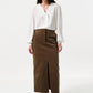 Balthazar Babycord Midi Pencil Skirt - Mole