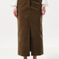 Balthazar Babycord Midi Pencil Skirt - Mole