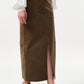 Balthazar Babycord Midi Pencil Skirt - Mole
