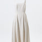 Baya Linen Mix Square Neck Midi Dress - Natural