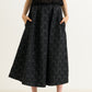 Belita Bow Black Jacquard Midi Skirt