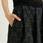 Belita Bow Black Jacquard Midi Skirt
