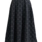 Belita Bow Black Jacquard Midi Skirt