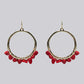 Louche Bernie Hoop With Red Stone - Gold