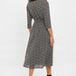 Louche Birte Flower Spot Print Long Sleeve Midi Dress