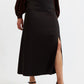 Blanche Sustainable Satin Back Crepe Maxi Skirt - Black