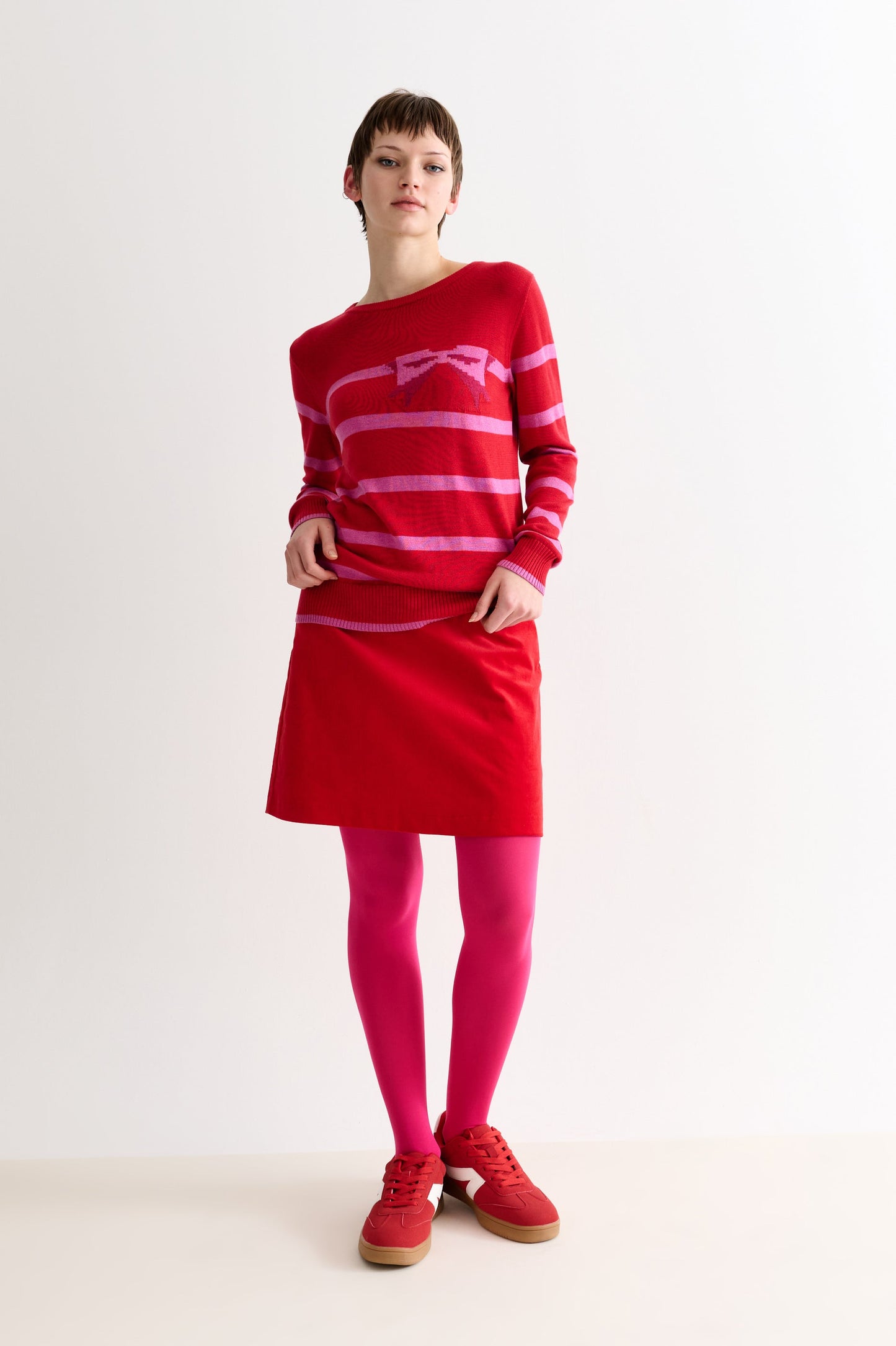 Dylan Babycord Mini Skirt - Red