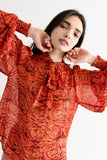 Boo Rosechild Tie Neck Blouse – Apricot