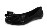 KATRINA LADIES FLAT WOMENS BOW PATENT JELLY BOW SLIP ON SHOES BALLERINA PUMP SIZE 3-8