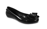 KATRINA LADIES FLAT WOMENS BOW PATENT JELLY BOW SLIP ON SHOES BALLERINA PUMP SIZE 3-8