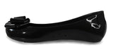 KATRINA LADIES FLAT WOMENS BOW PATENT JELLY BOW SLIP ON SHOES BALLERINA PUMP SIZE 3-8