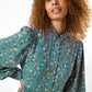 Bricia Naïve Posy Print Tiered Midi Dress - Teal