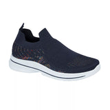 Appletini Ladies Navy Slip On Comfort Knit Trainers Sneakers