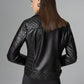 Black Biker Lamb Leather Jacket